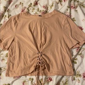 Lace Up Pink T-shirt